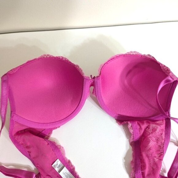 Like New Victoria's Secret Dream Angels Push-Up Lace Pink Bra 36C - Picture 5 of 6